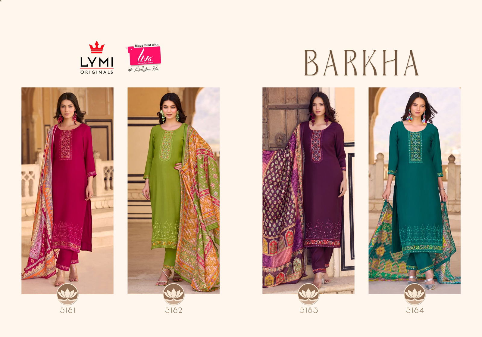 Barkha By Lymi Viscose Embroidery Kurti With Bottom Dupatta Wholesale Price In Surat
